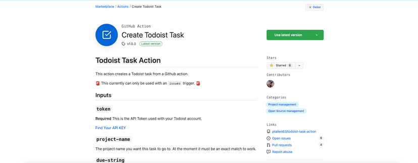 Todoist Github Action-image-1